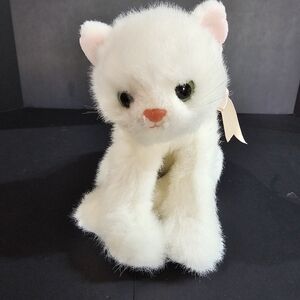1996 TY Beanie Baby Buddy Crystal the White Cat 12" w/ Green Eyes RARE Vintage